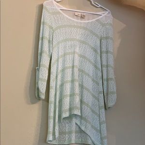 Light green and cream shirt